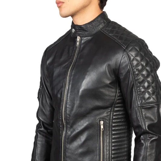 Fernando Black Leather Biker Jacket
