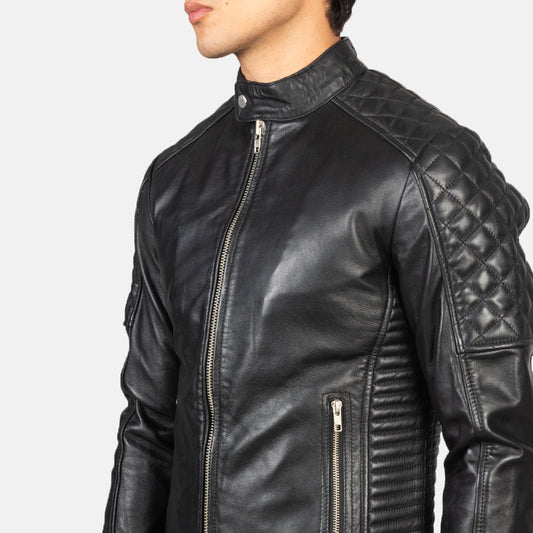 mens-black-leather-cafe-racer-jacket-quilted-shoulders