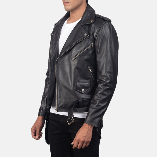 Genuine-leather-motorcycle-jacket-with-asymmetric-zipper