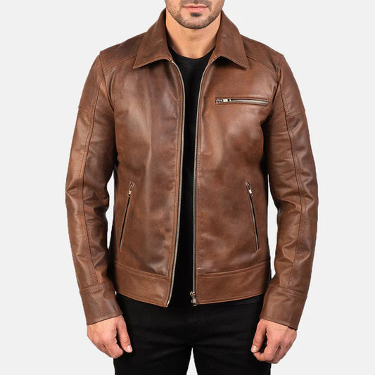 Genuine-cowhide-motorcycle-jacket-with-silver-hardware