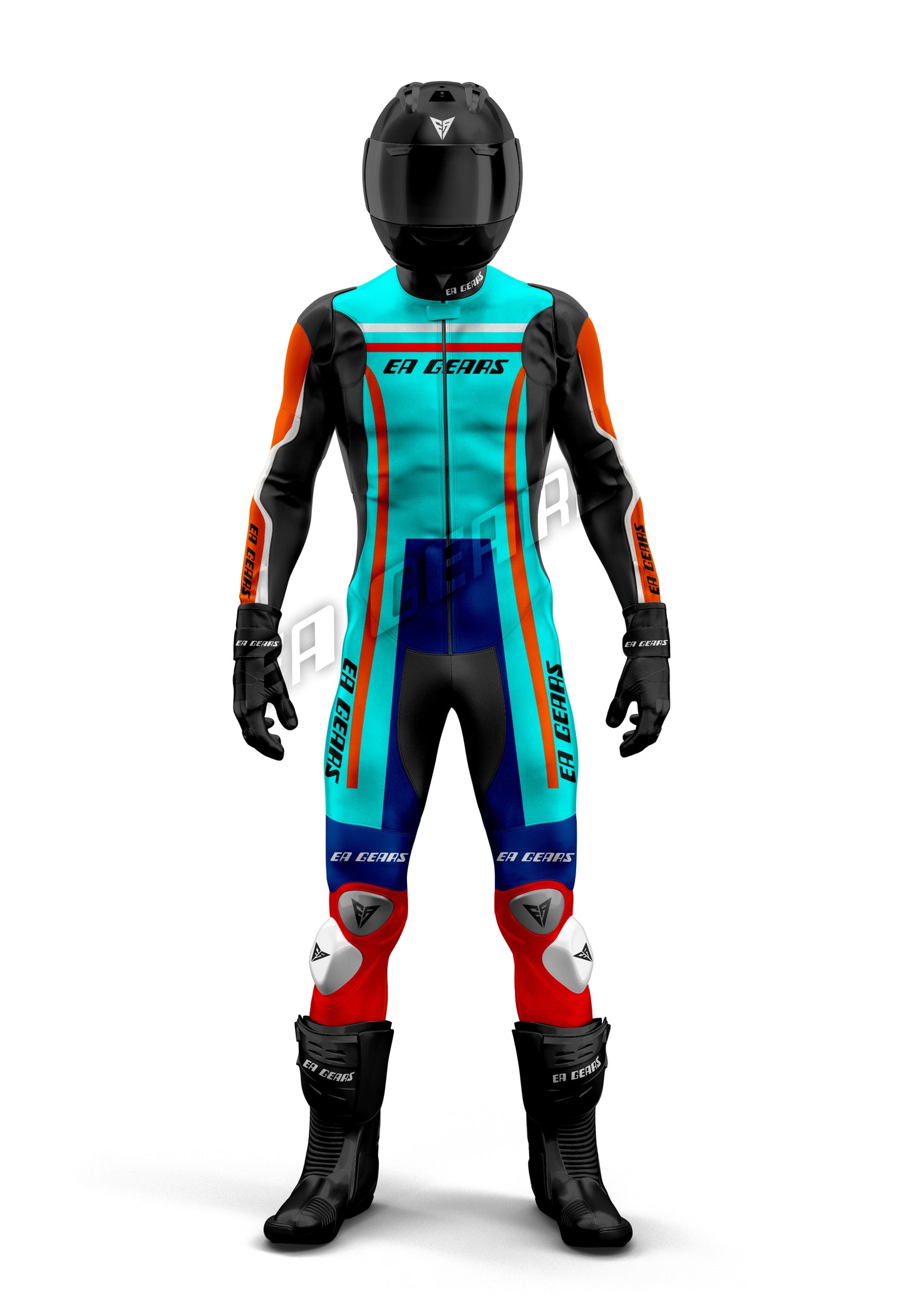 turquoise motorcycle leather racing suit