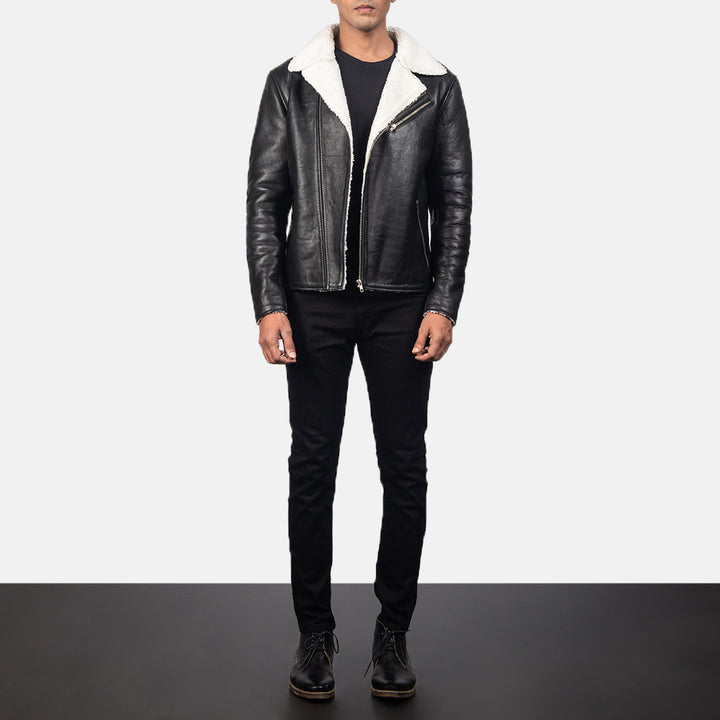 Detail-shot-of-white-stitching-on-black-biker-leather
