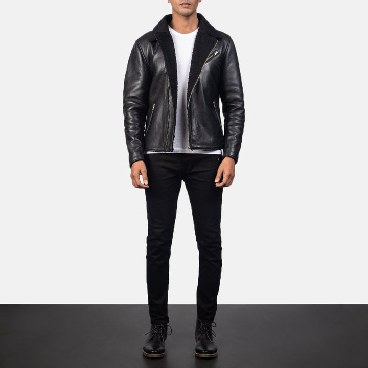 Mens-winter-leather-motorcycle-jacket-shearling-style