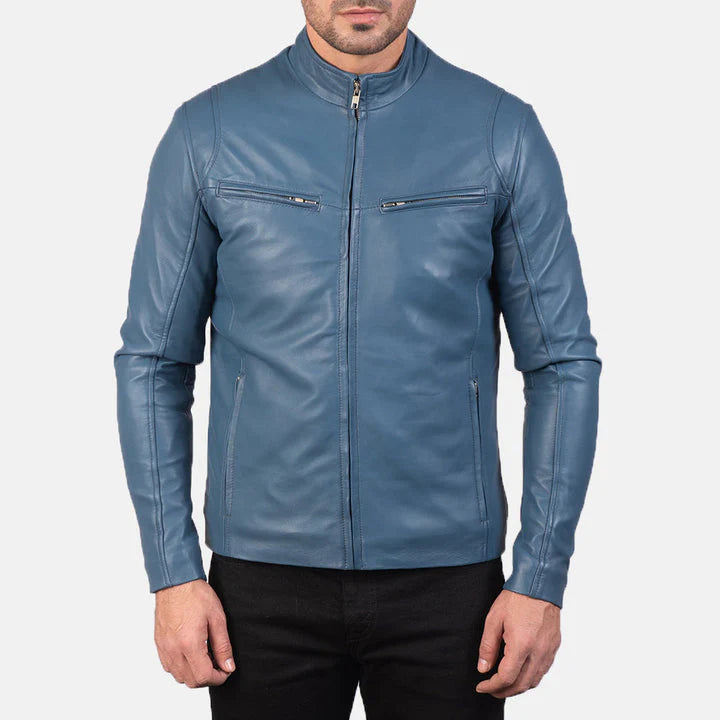 men-ionic-blue-leather-biker-jacket-front-view