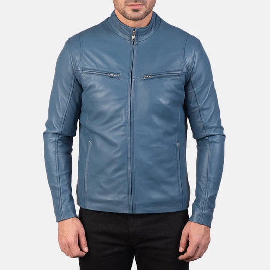 men-ionic-blue-leather-biker-jacket-front-view