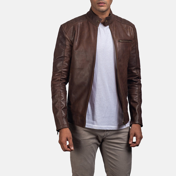 Dean Brown Leather Biker Jacket video