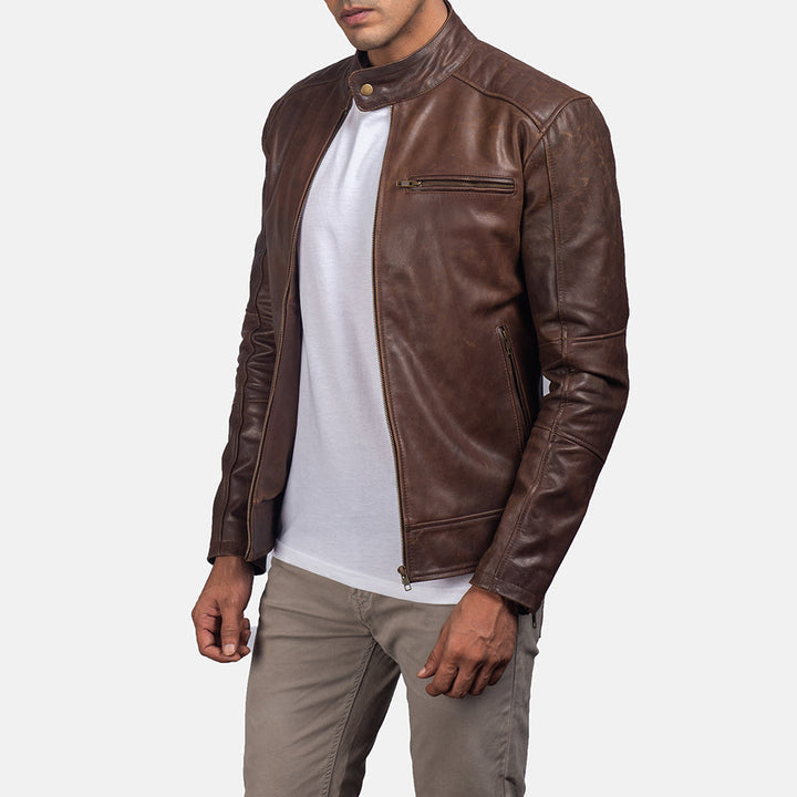Dean Brown Leather Biker Jacket video