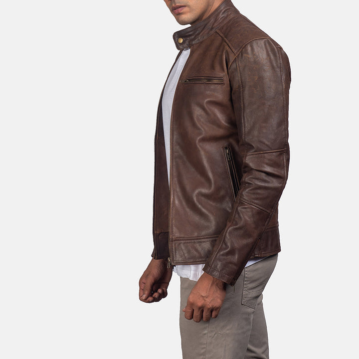 Dean Brown Leather Biker Jacket video