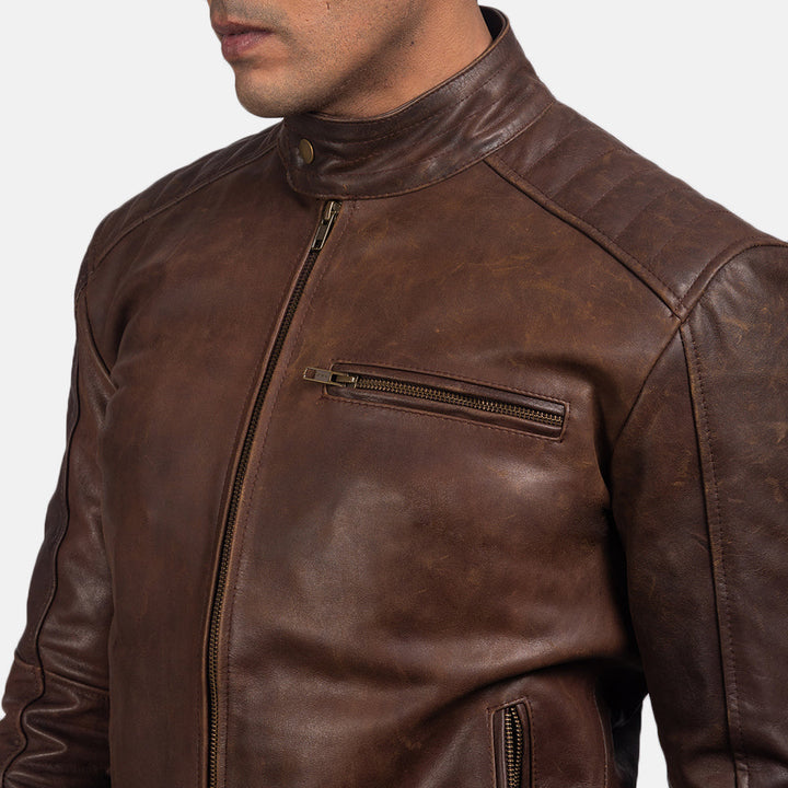 Dean Brown Leather Biker Jacket video