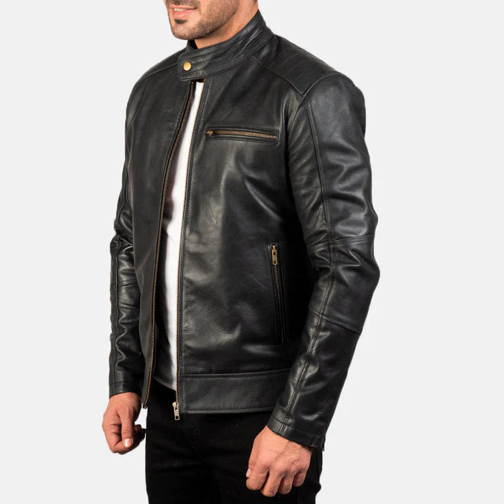 Antique-brass-zipper-detail-on-black-moto-jacket