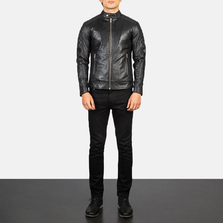 Fernando Black Leather Biker Jacket