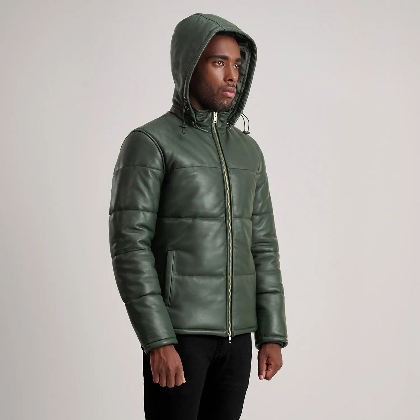 Gordon Green Hooded Leather Puffer Jacket