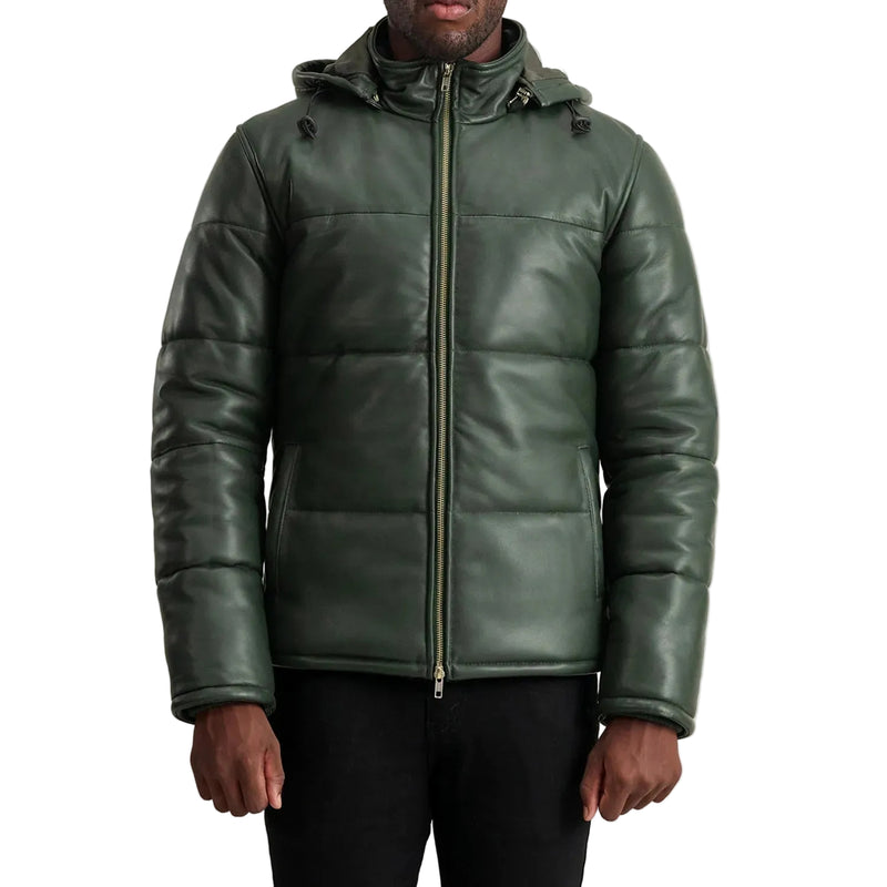 Gordon Green Hooded Leather Puffer Jacket