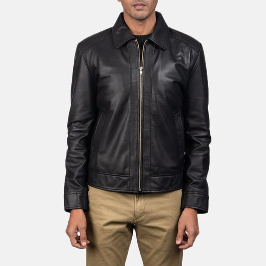 Inferno-mens-black-leather-shirt-collar-jacket-front