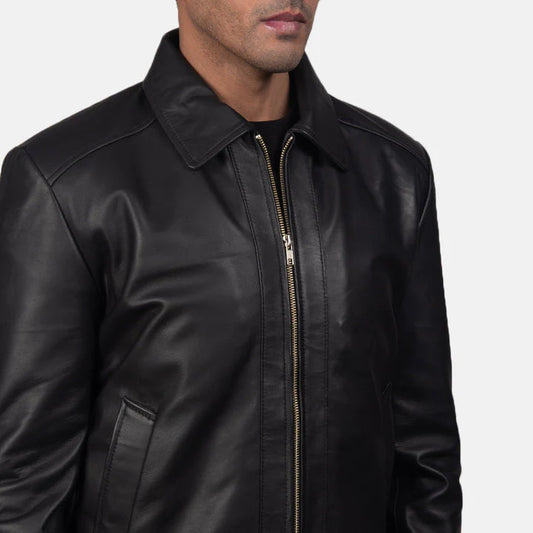 Premium-sheepskin-leather-cruiser-jacket-close-up-detail