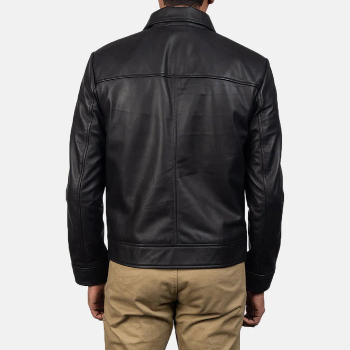 Back-view-of-minimalist-black-leather-cruiser-coat