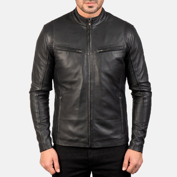 men-ionic-black-leather-minimalist-racer-jacket-front