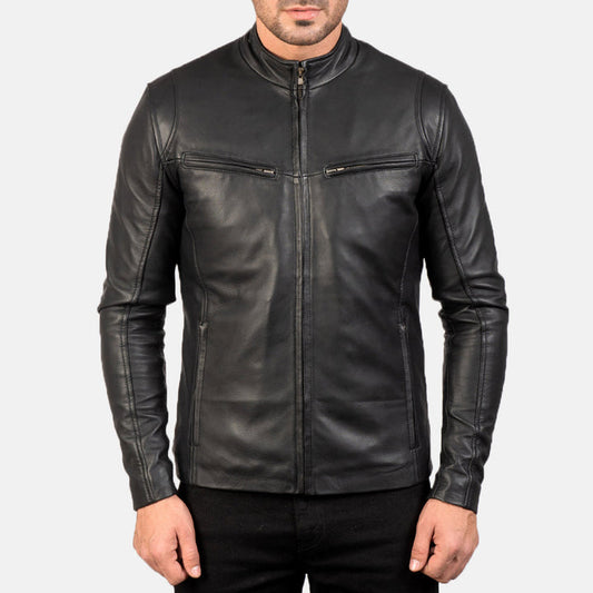 men-ionic-black-leather-minimalist-racer-jacket-front
