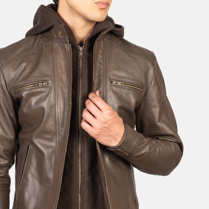 close-up-of-zippered-chest-pockets-on-brown-moto-jacket