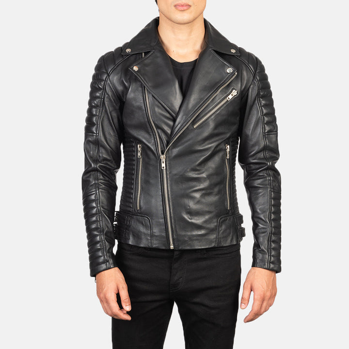 slim-fit-padded-leather-riding-jacket-front-view-zip