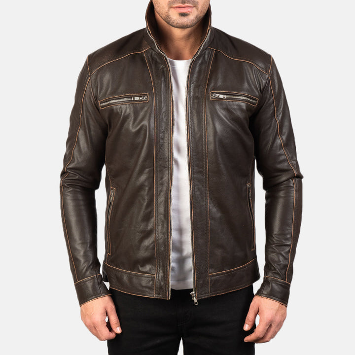 minimalist-brown-leather-jacket-with-mandarin-collar