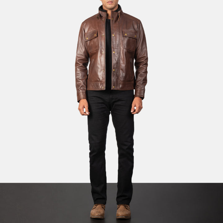 slim-fit-mens-leather-field-coat-with-storm-flap