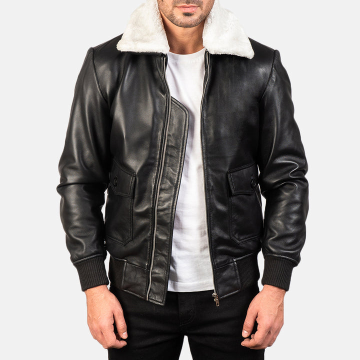 mens-black-leather-bomber-jacket-with-white-shearling-collar-zip