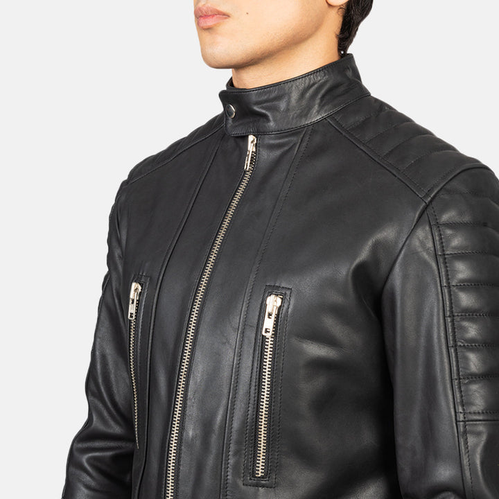 close-up-of-shoulder-epaulettes-on-black-leather-jacket