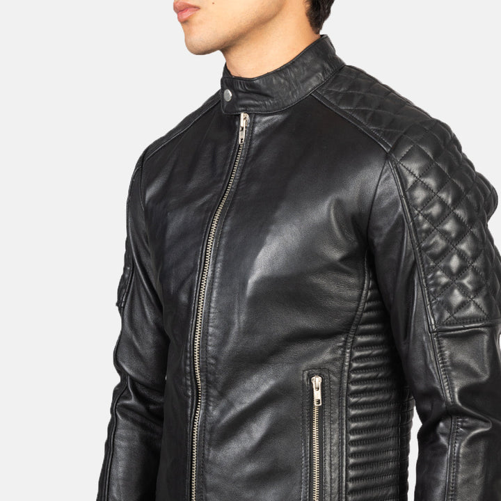 mens-black-leather-cafe-racer-jacket-quilted-shoulders