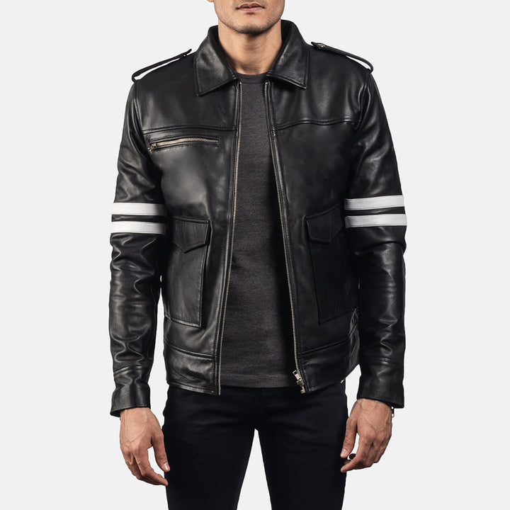 authentic-biker-leather-jacket-with-arm-stripes-and-pockets