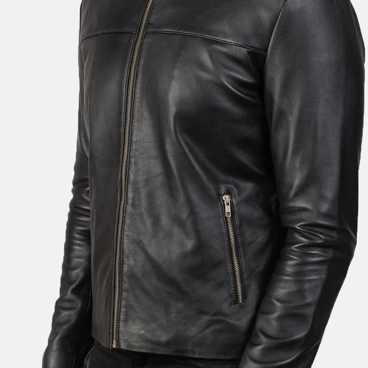 Close-up-texture-premium-black-lambskin-leather