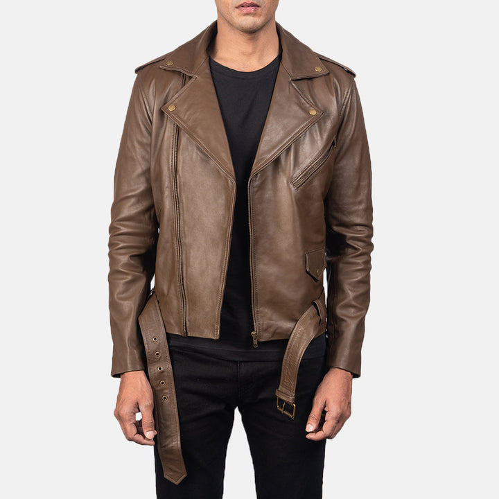 mens-tan-brown-leather-biker-jacket-front-view-zip