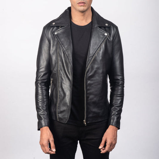 Noah Black Leather Biker Jacket video