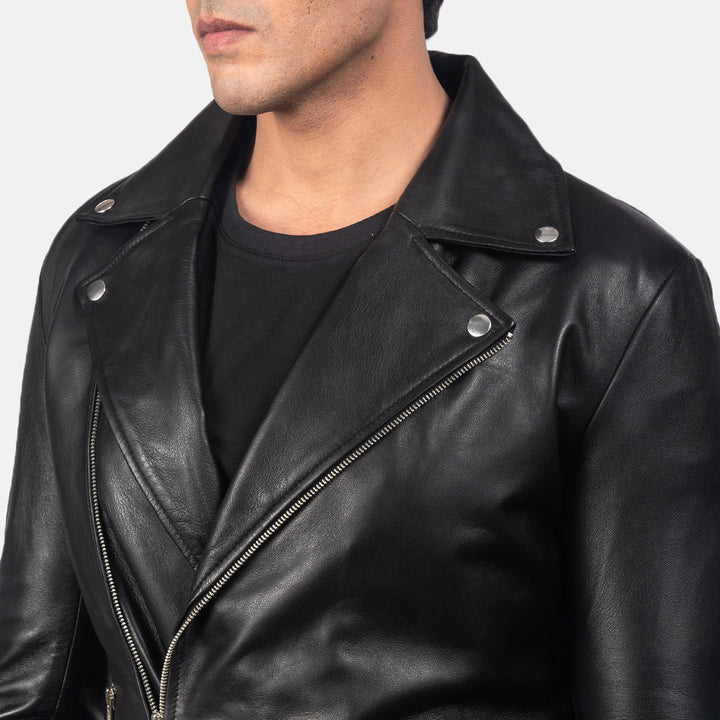 close-up-detail-black-leather-biker-jacket-lapels