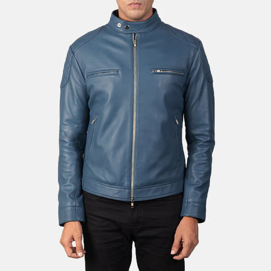 mens-steel-blue-leather-biker-jacket-front-view