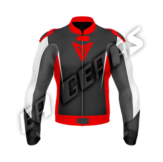 High-visibility cowhide motorcycle racing Jacket for track riders