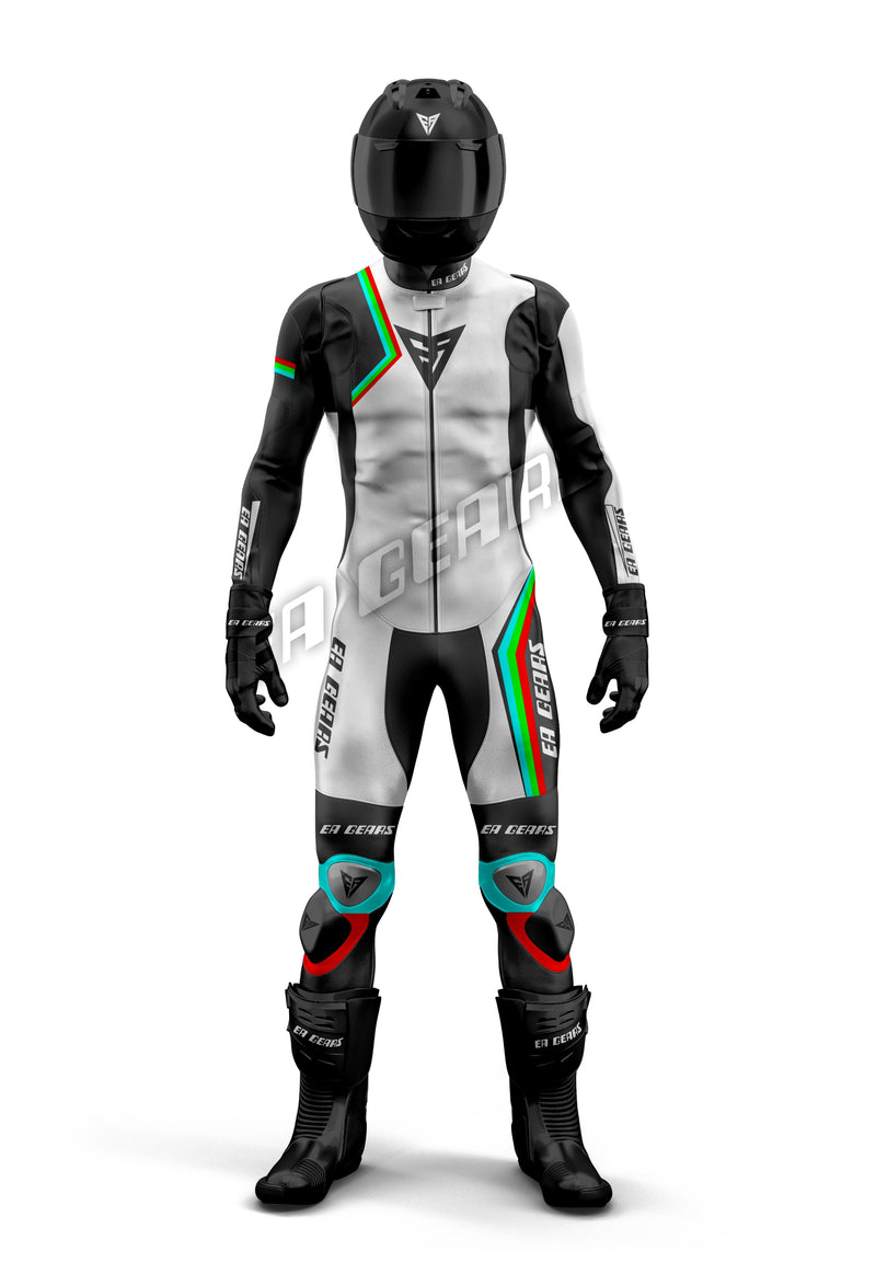 motorcycle leather racing suit with knee protection