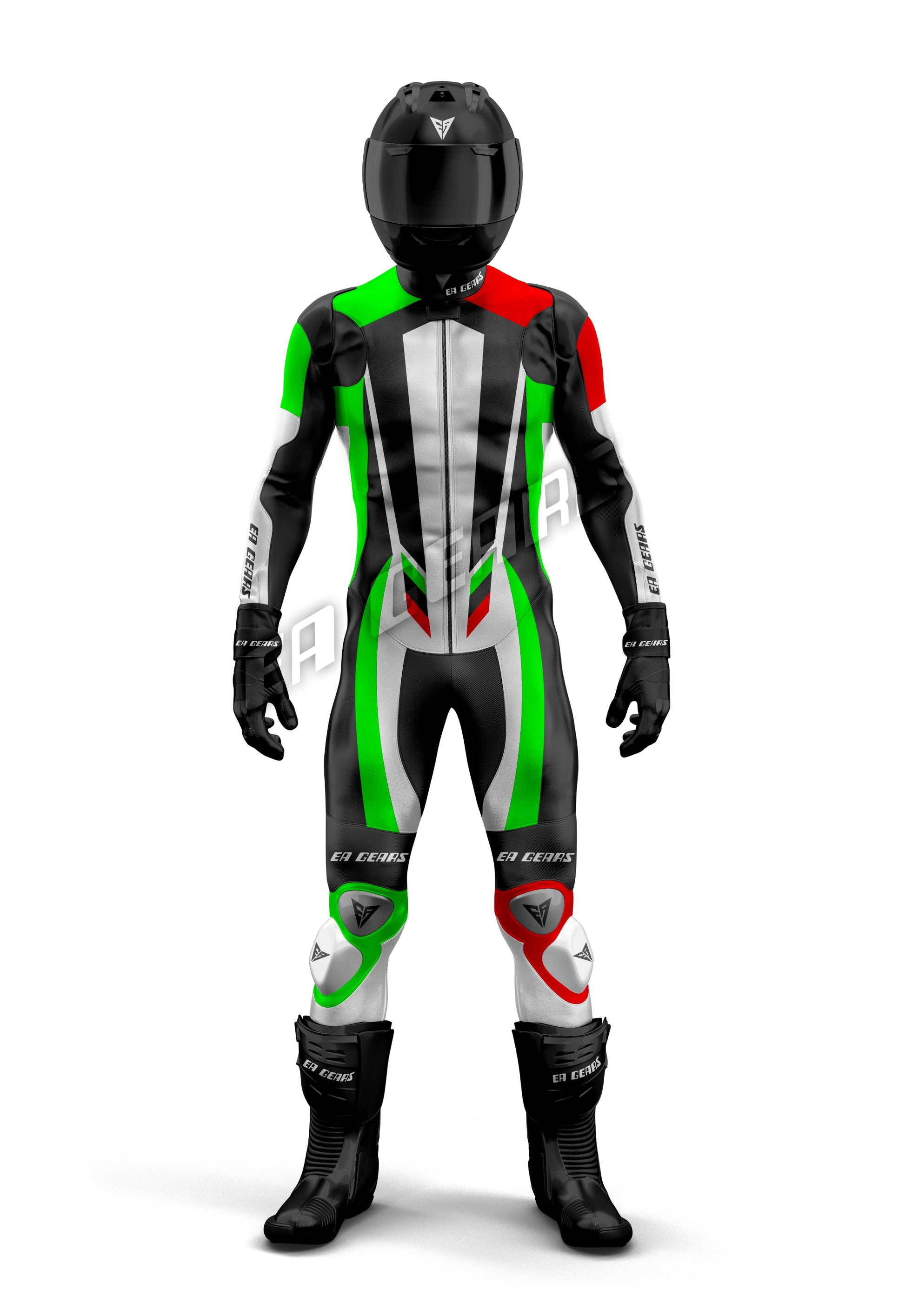 men and women motorcycle leather racing suit black white green red performance gear
