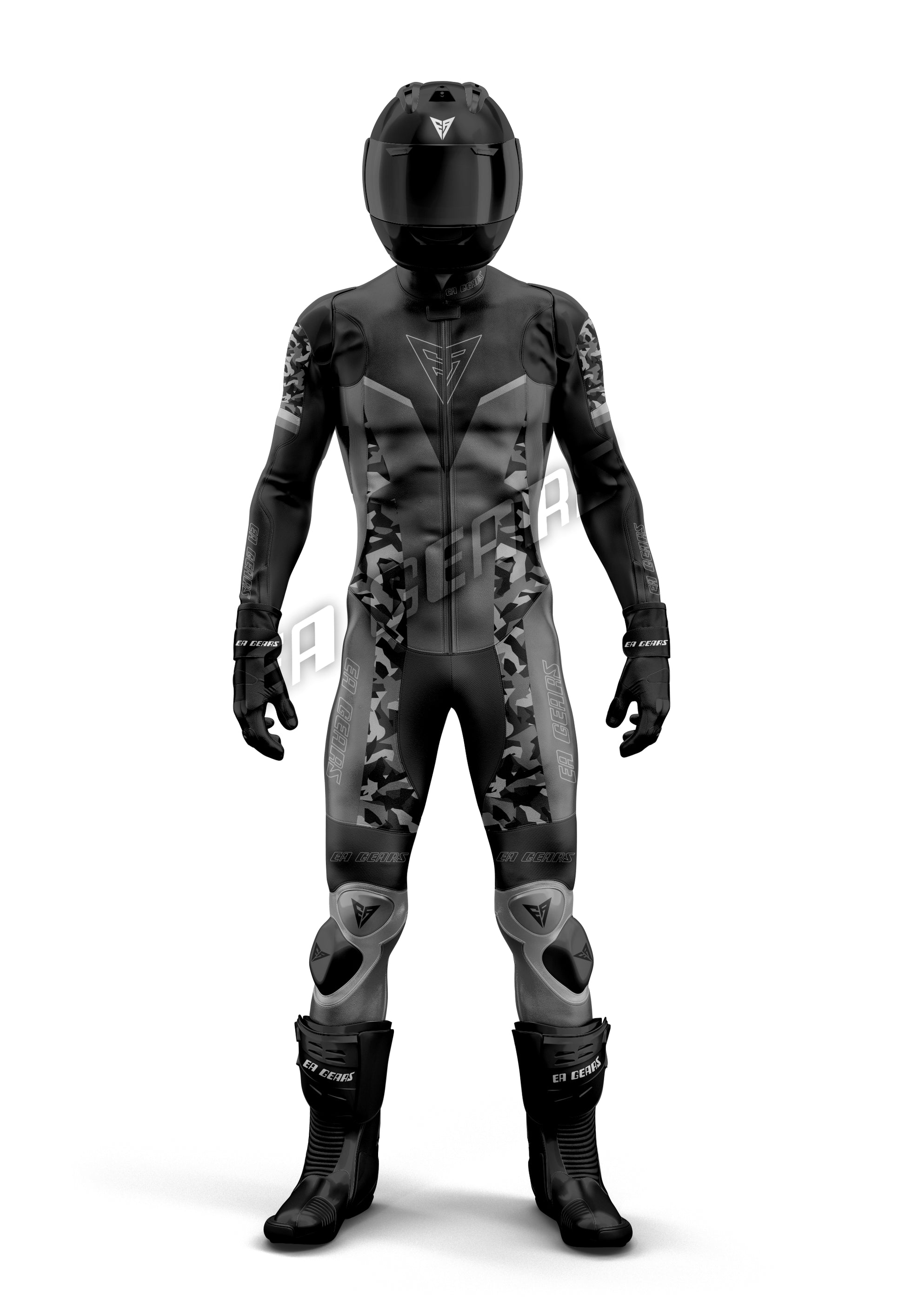 CE approved stealth motorcycle leather suit