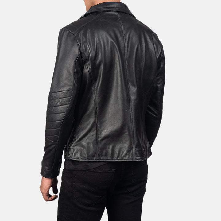 back-of-ribbed-padding-detail-on-black-leather-sleeves