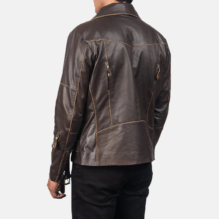 Premium-distressed-leather-jacket-back-view-action-seams